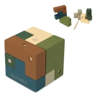 InSideOut Wooden Cube think iq puzzle - LT57404 (gadzety reklamowe)